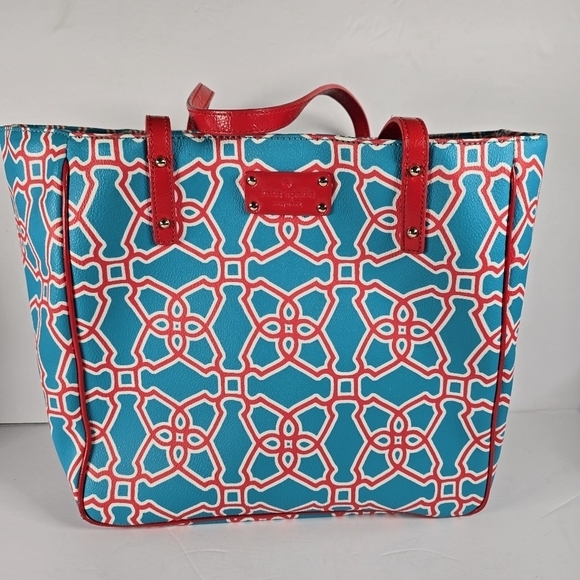 kate spade Handbags - Kate Spade Moroccan Market Expandable Tote Bag In Turqouise/Flame Shoulder Bag
